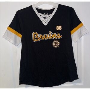 ProEdge-Women's Small NHL Boston Bruins #88 Pastrnak black short-sleeve shirt